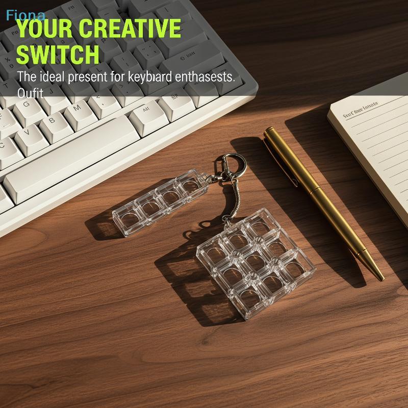 Keycap Tester Keychain,Transparent Mechanical Keyboard Switch Tester,4/9-Key Fidget Toy for Stress Relief