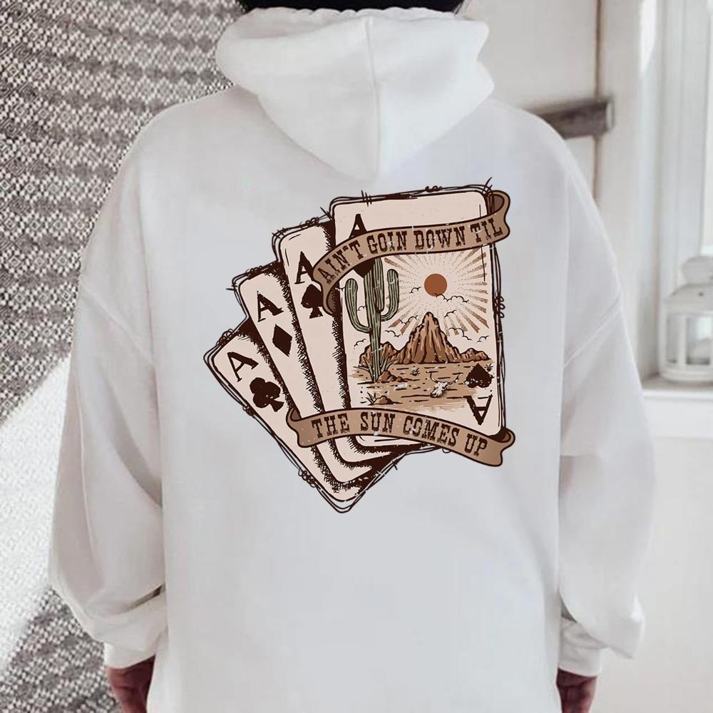 Nie Zejdę, Dopóki Nie Wzejdzie Słońce Bluzy Zachodnia Bluza Pustynna Bluza z Kapturem Kowbojki Pulowery Top