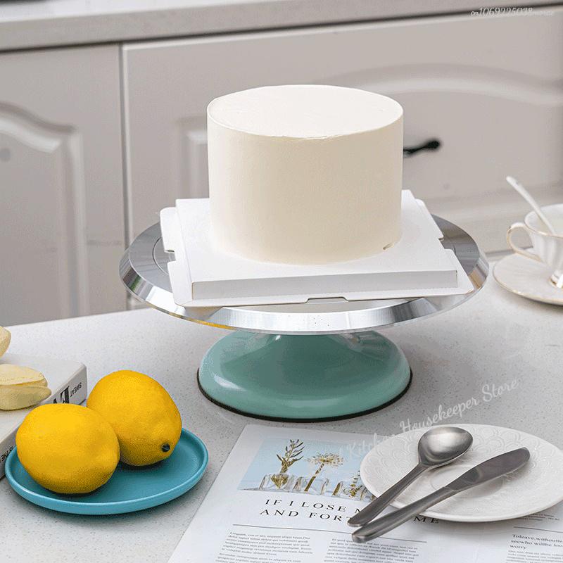 10/12 INCH Baking Tools Aluminum Alloy Birthday Cake Turntable Plastic Ceramic Turntable Glass Turntable Flower Mounting Table