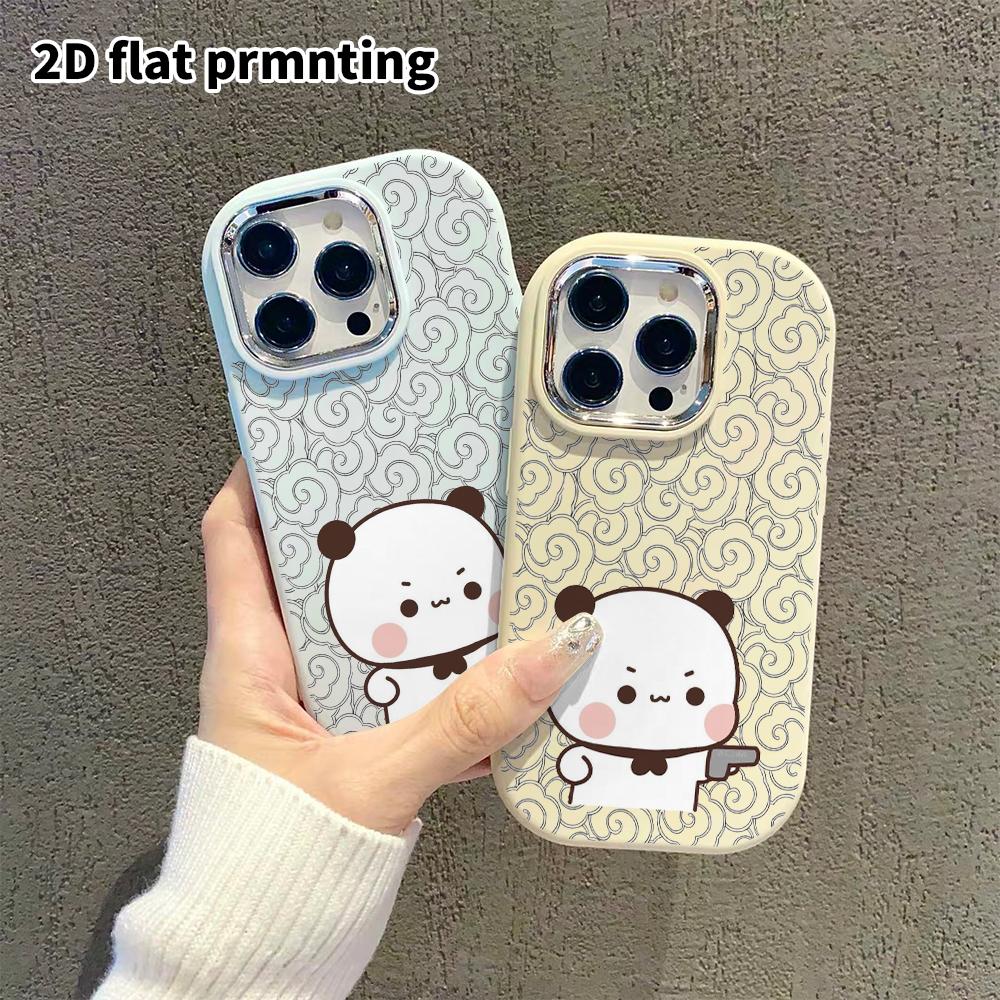 Phone Case: 2D Flat Design Suitable for iPhone 18 17 16 15 14 13 Pro Protective Case, Couple Style, Round-faced Panda, Christmas and Halloween Gift