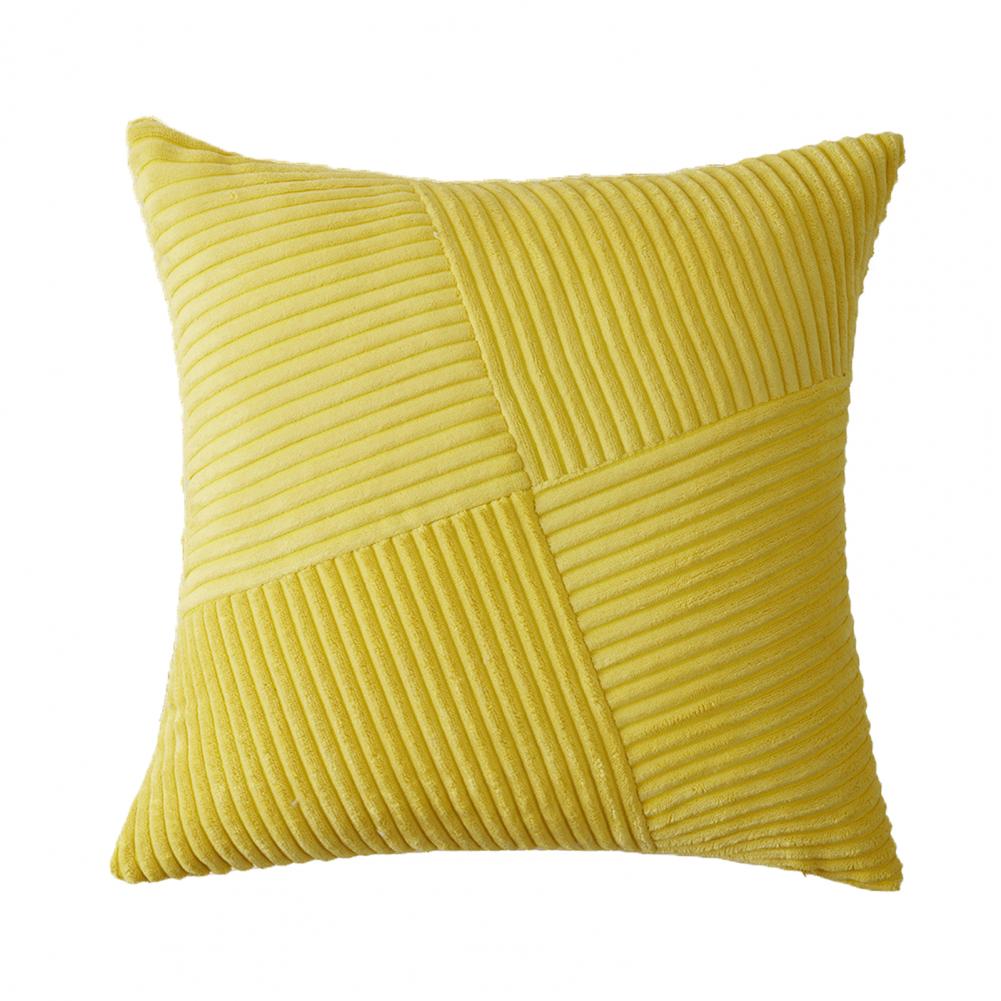 Corduroy Throw Pillow Cover Geometric Pattern Pillowcase Boho Textured Corduroy Patchwork Pillow for Farmhouse Sofa Room