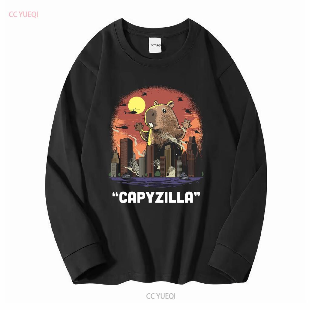 Funny Capybara T Shirt For Women Capyzilla Monster Her RodenT Mens Cappy Bara long or short sleeves vintage Washed Stretched