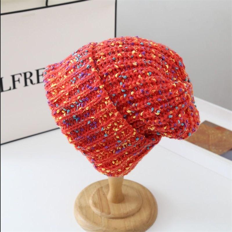 Winter Wool Hat Women's Autumn and Winter Versatile Trendy Hat Sweet Thickened Pullover Hat Men's Warm Ear Protection Knitted Hat