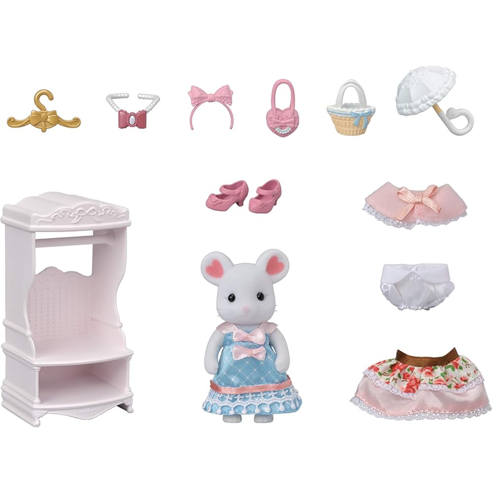Sylvanian Families Town Sweet Ribbon Collection Fashion Set Toy Dollhouse for Ages 3 and Up