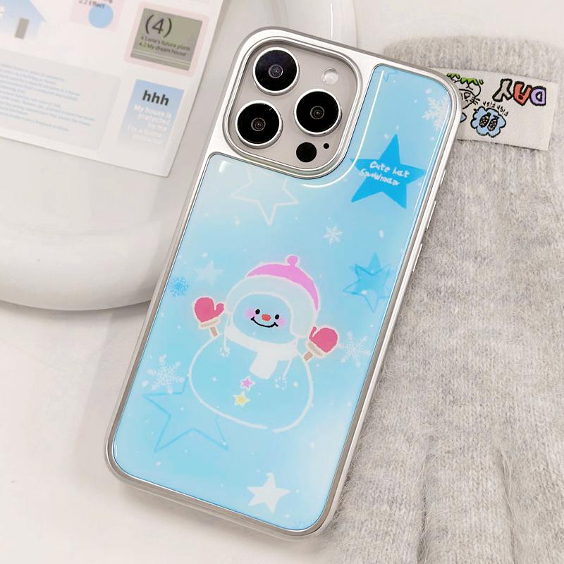 Electroplated Silver Edge Drip Glue Case for Apple iPhone 16/15/14/13 ProMax