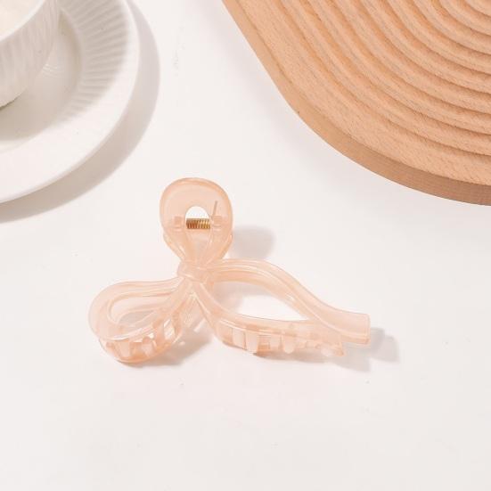 Hair Claw Transparent Bowknot Shape Anti-slip Teeth Hair Claw Lightweight Back Head Hair Clip Versatile Hair Accessory