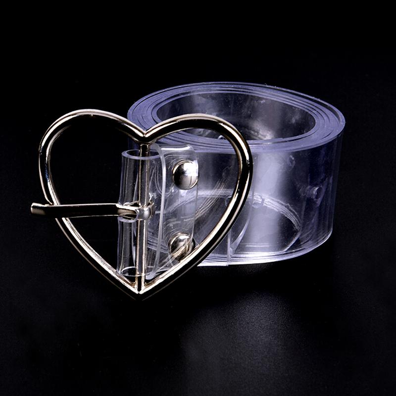 New Fashion Style Women Waist Belt Resin Transparent Long Belt Dress Band Belt Heart Pin Buckle Strap For Young Ladies Gril