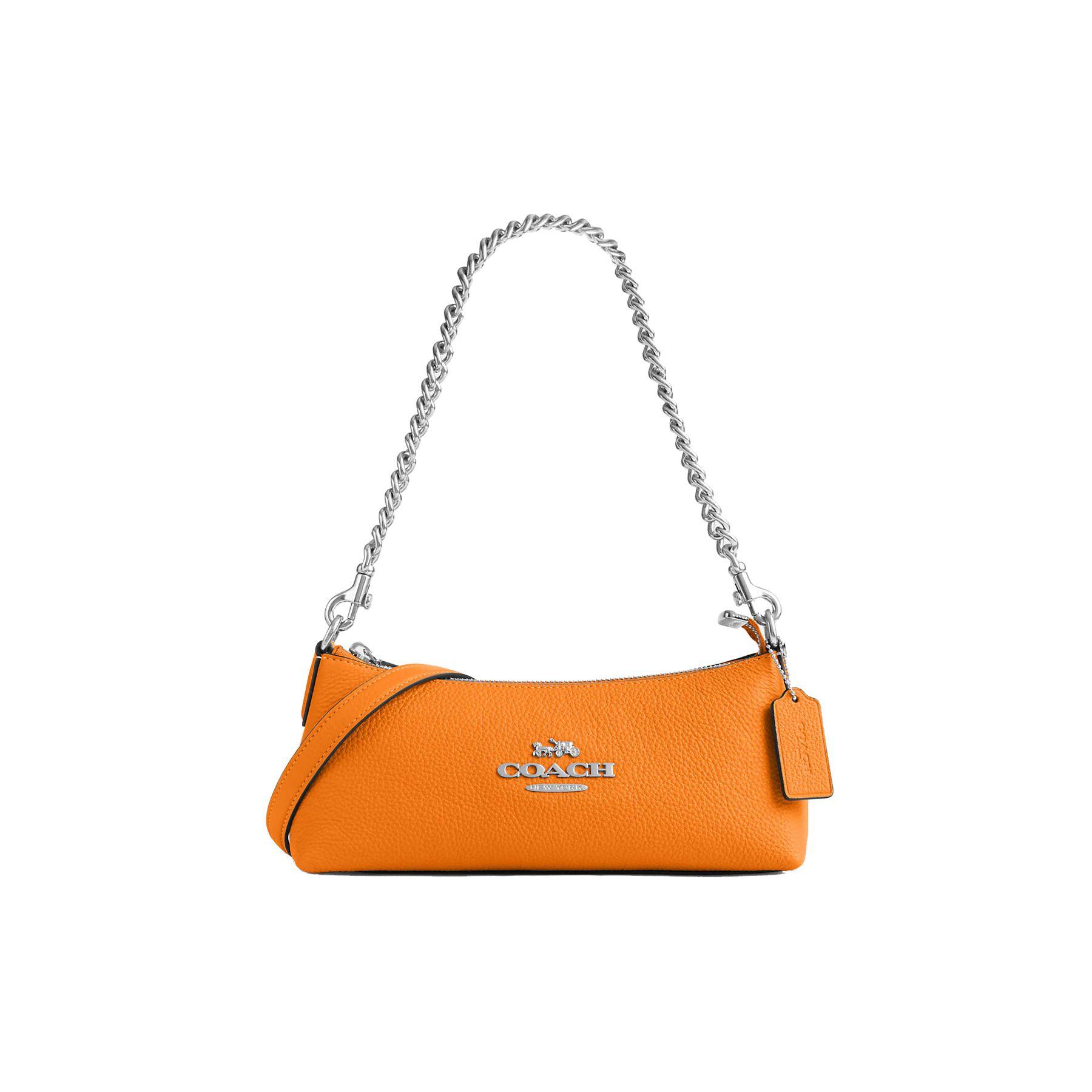 

Coach Charlotte 25 Silver Logo Zipper Pocket Pebbled Leather Tote Bag Women tote bag orange CL407-SVCKQ Basic Set (Bag+Dust Bag)