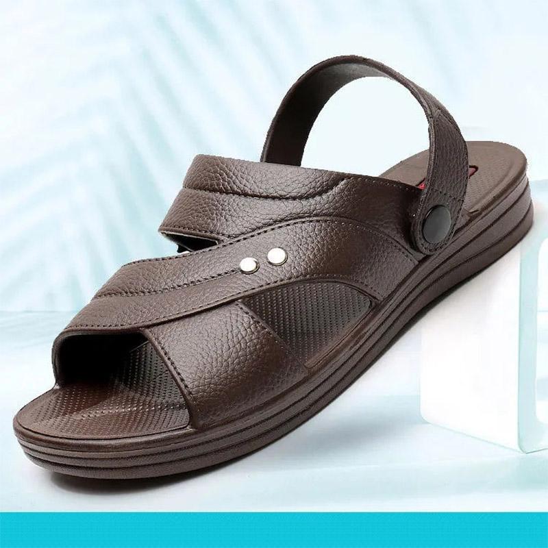 Men's Sandals Thick-soled Summer Non-slip Casual Shoes Comfortable Wear-resistant Outer Wear Dual-use Sandals and Slippers Dad Beach Shoes