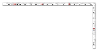 Curved Shaku Flat Pita White 1 Shaku 6 Combined Scale 11184 Sun/50cm