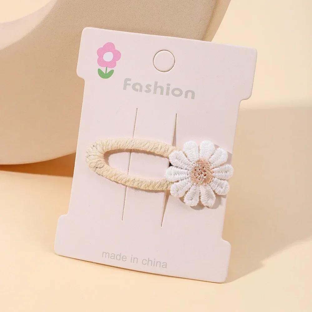 1/2/5 set Ins Daisy Flower Hair Clips Baby Girl Hairpins for Kids Lace White Barette Princess Hooks Infant Accessories Korean