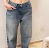 Spring/Summer 2025 High-Waisted Vintage Blue Straight-Leg Jeans