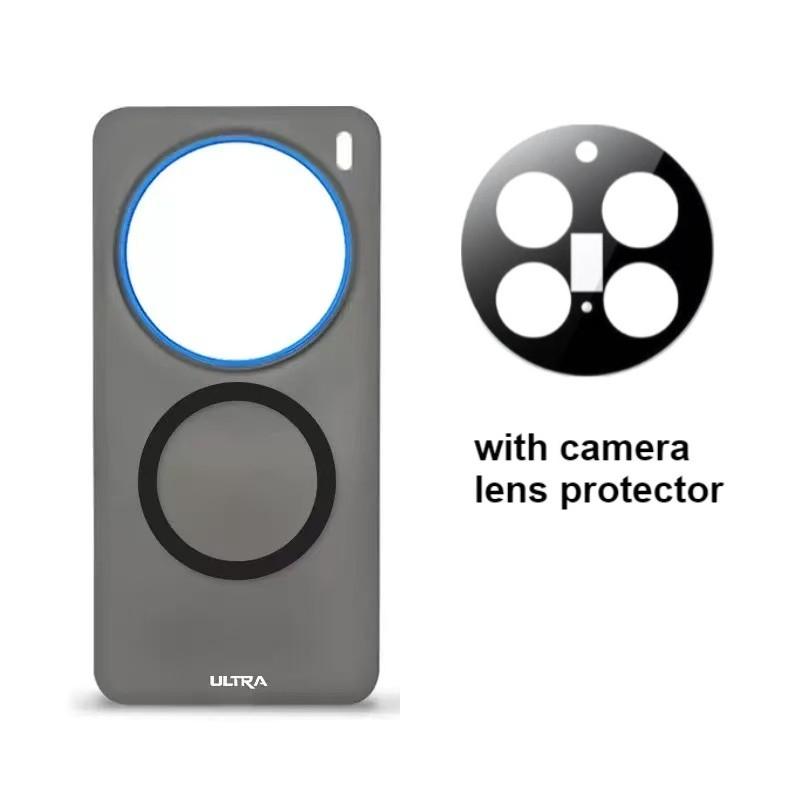 

Magnetic Attraction PC Plastic Hard Shell Phone Case for Vivo X200 Ultra X200S X200 Pro Mini Matte Skin Cover w/ Lens Protector Case & Camera Protector&vivo X200 Ultra прозорий колір чорний