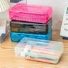 Colorful Transparent Rectangle Pencil Case Plastic Pencil Case Pen Box For Kids Gift Office School Supplies Stationery Materials