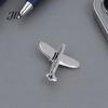 Date Outfit Accessory Men Suit Brooch, Airplane Design Lapel Pin with Clip-on Pin, Minimalist Collar Clip Smooth Polished Alloy Badge for Formal