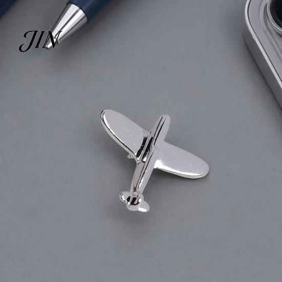 Date Outfit Accessory Men Suit Brooch, Airplane Design Lapel Pin with Clip-on Pin, Minimalist Collar Clip Smooth Polished Alloy Badge for Formal