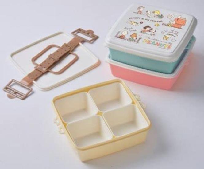 T-World Snoopy Bento Box, Stackable Picnic Case, Square (Large), 3 Tiers, 2.5L X 3, PEANUTS, SNOOPY & HIS FRIENDS, Made In Japan