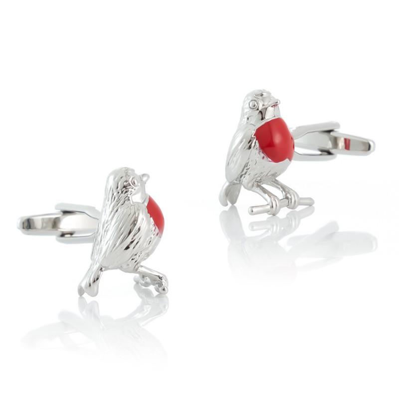 High Quality Silver Cuckoo Metal Cufflinks Men s French Shirt Pure Natural