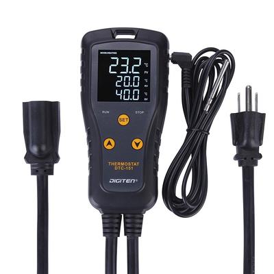 DIGITEN Temperature Controller DTC151 Digital Thermostat Outlet Temperature Controller 110V 15A Reptile Thermostat Greenhouse Temperature Controller