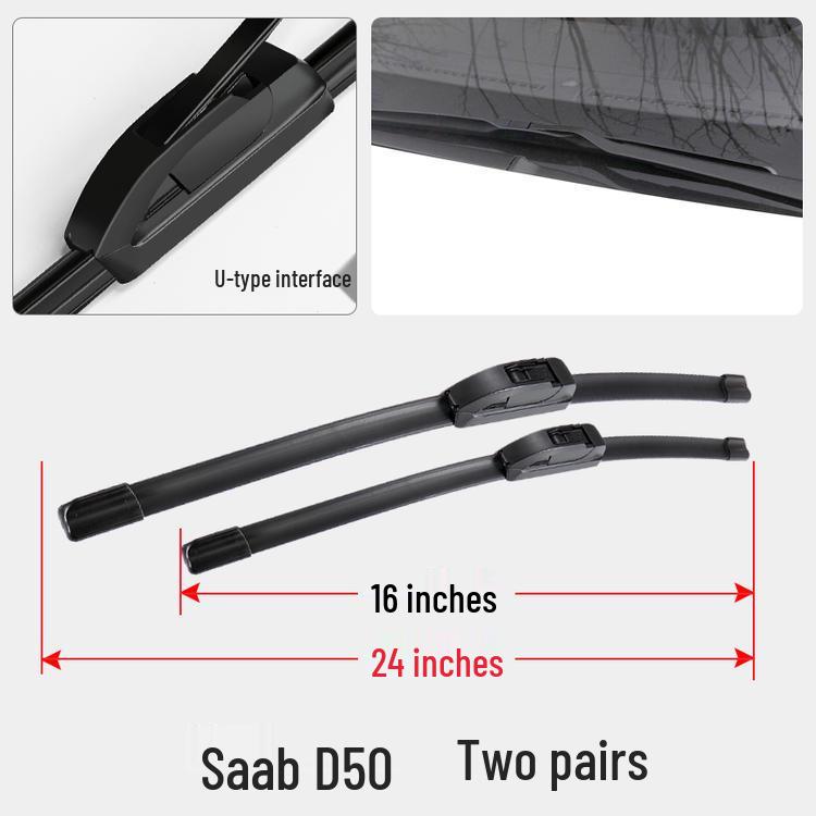 BAIC Senova D50 Front & Rear Wiper Blades - Bone-Free Rubber Strip Accessories