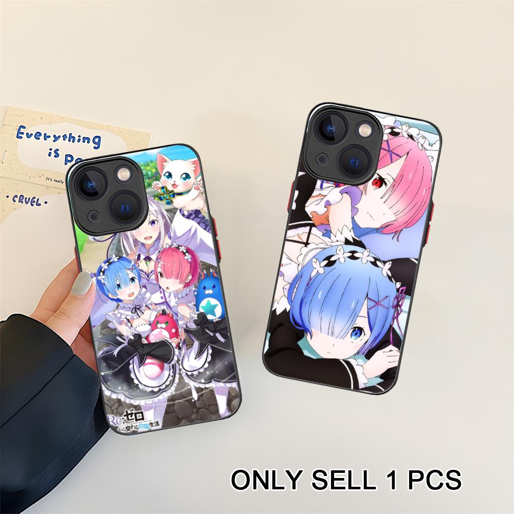 ReZero Rem Ram Silicone Mobile Phone Case for iPhone 17 16 15 14 13 12 11 X XR XS Air Pro Max Plus Mini Colorful Cover