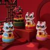 Attracting Wealth Desktop Wake Lion Statue Solar Shaking Head Ornament  Home Car
