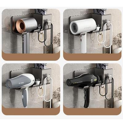Haartrockner-Halter, wandmontierter Haar-Werkzeug-Organizer, 3-in-1-Fön-Halter-Rack für Badezimmer-Organizer