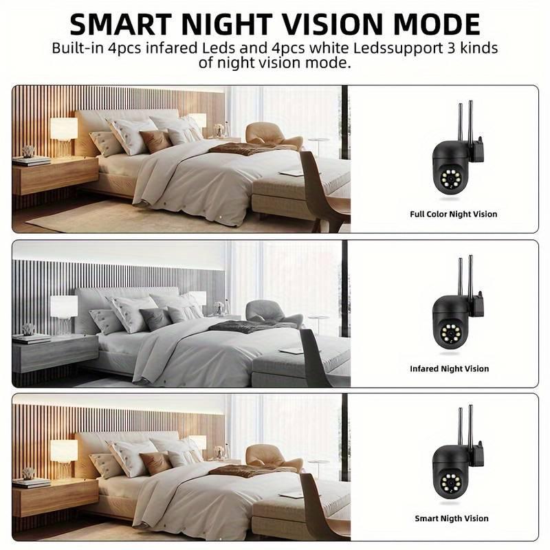 1 Drahtlose 1080p HD Innen-/Außenkamera mit Farb-Nachtsicht, Zwei-Wege-Audio, Schwenken/Neigen/Zoomen, Wi-Fi Smart Home Sicherheitskamera mit Bewegungserkennung