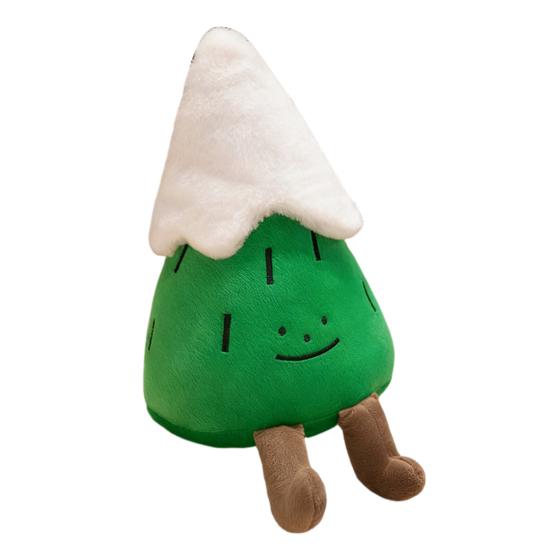 Plush Christmas Tree Doll Soft Stuffed Toy Pillow Bookshelf Xmas Decor Holiday Party Display Prop Kids Gift