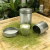 Fitted-Lid Tea Powder Storage Tin, Cylindrical Tinplate Canister for Organizing Tea Leaves, Spices, and Sugar Packets