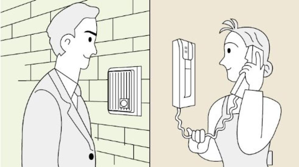 Aiphone Doorphone Mama Master and Slave Unit AC Power Adjustable Volume MA-55 Intercom, Talk, Set, Plug,