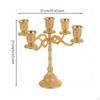 5Arm Candelabra Finished Candle Holder with 5 Arms Ornate for Candlelit Dinners