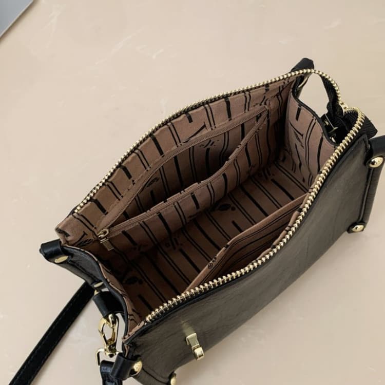 Soft leather lock square box messenger bag women's shoulder bag