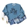 Loose Casual Women's Sweatshirt - 'Yes, I'm Cold' Print, Round Neck