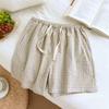 Damen Sommer Pyjama und Strandshorts aus reiner Baumwolle, gewaschen