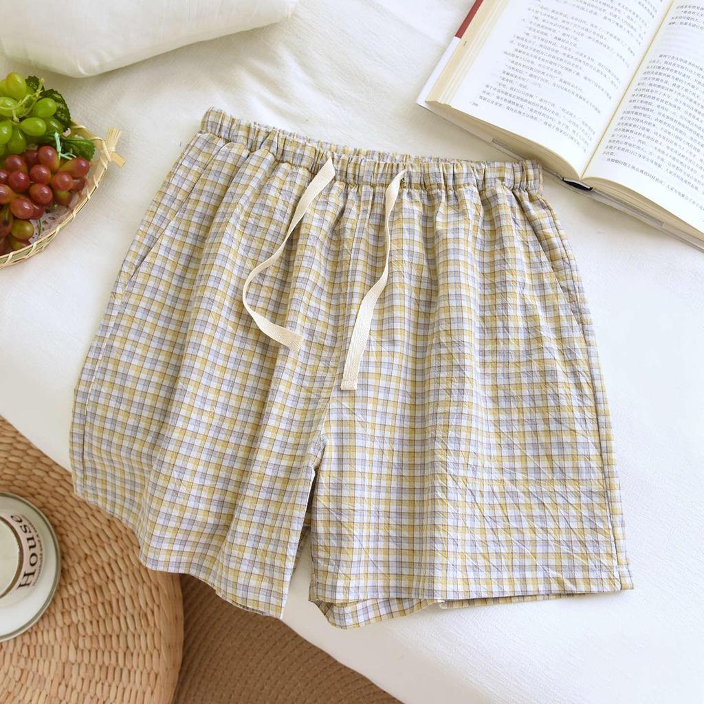 Damen Sommer Pyjama und Strandshorts aus reiner Baumwolle, gewaschen