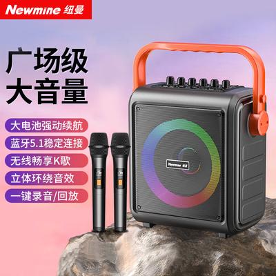 Newman K509 Portable Outdoor Bluetooth Speaker with Dual Wireless Mics CN Plug (adapter Included)