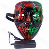 Cold Light Halloween Mask Led Luminous Black V Mask Ghost Step Cold Light Mask