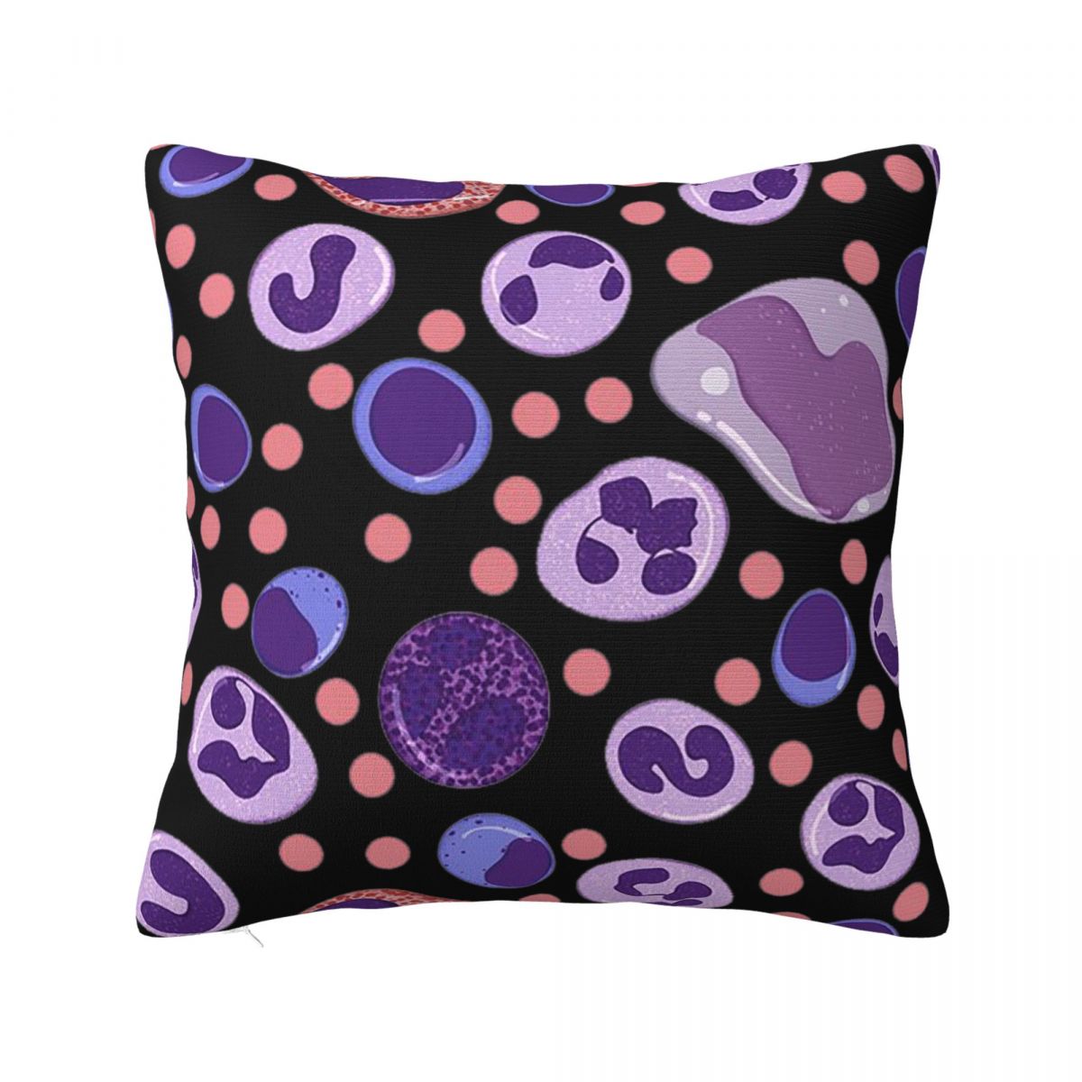 Large White Blood Cell Pattern Square Pillowcase Pillow Cover Cushion Zip Decorative Comfort Throw Pillow for Home Living Room 30x30 cm 12x12 in