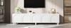 Lowboard TV Table Living Room, TV Cabinet with 5 Doors, Metal Feet, Made of PB and MDF, Modern Storage TV Board
