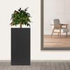 Large Metal Planter Box for Outdoor Garden, 16x16x30 Inch Black Vertical Galvanized Steel Standing Raised Garden Planter Box