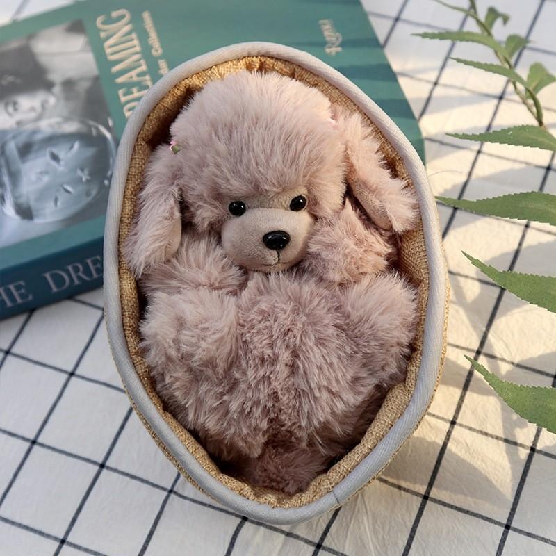 Cat Panda Raccoon And Hedgehog Plush Doll With Basket Design For Kids Gift