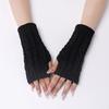 Winter Acrylic Fibre Arm Warmer Fingerless Design Stretchy Gloves Wrist Warmer for Women Outdoor Adventure Daily Wear