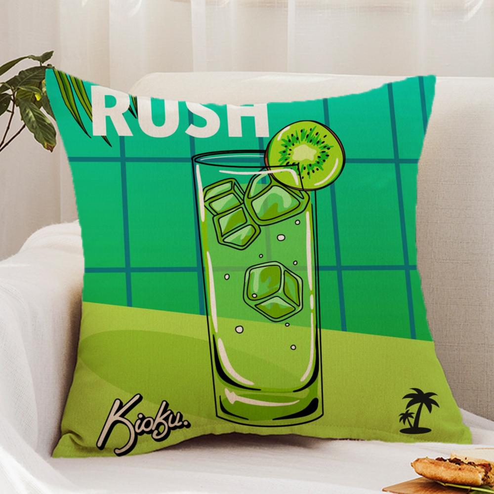 Classic Art Mojito Cocktail Cushion Cover Premium Comfort Reversible Pillow Cover - Dual - Use Design for Home & Car