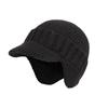 Warm Wool Beanie with Fleece Lining - Thick, Cold-Proof, Short Brim, Ear Protection Winter Hat for Cycling