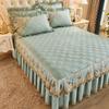 Thickened Cotton Bed Skirt One-Piece European-Style Lace Quilted Cotton Bedspread Three-Piece Set New Non-Slip Bedspread Four Seasons