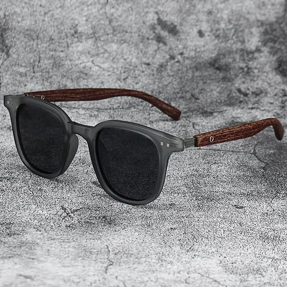 Trendy Retro Wood Grain Sunglasses Polarized UV Protection for Men Women Perfect for Cycling Outdoor Street Photography