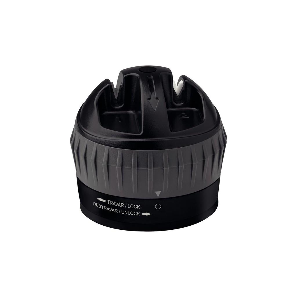 Tramontina Profio 2-Way Knife Sharpener, Round, for Coarse and Fine Sharpening, with a Powerful Suction Cup Base, 24038/000, TRAMONTINA