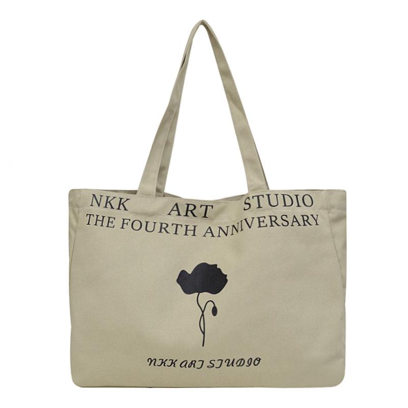 

Сумка под мышкой темпераментная женская холщовая с принтом ручная большая сумка тренд простая с буквами личность контрастного цвета плечевая сумка-тоут one size fits all серый