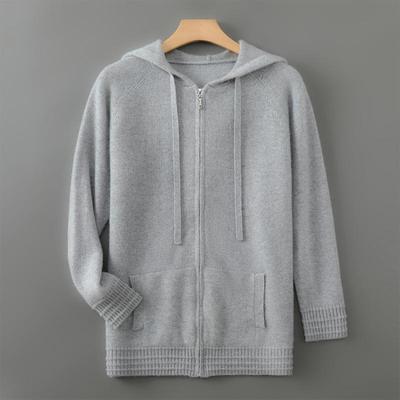 2025 Autumn/Winter Men's Loose Wool Hooded Cardigan - Comfortable Casual Knitwear.